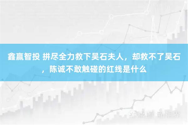 鑫赢智投 拼尽全力救下吴石夫人,却救不了吴石,陈诚不敢触碰的红线是什么