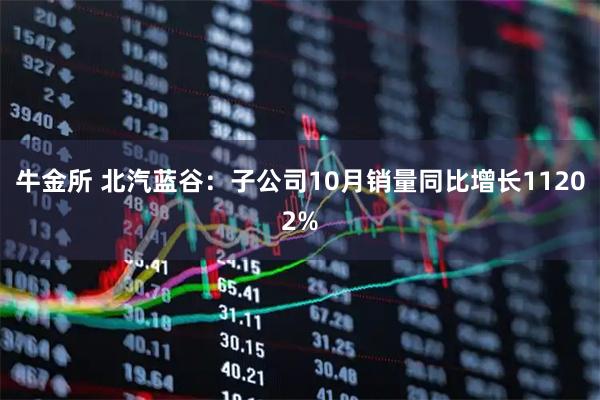 牛金所 北汽蓝谷：子公司10月销量同比增长11202%